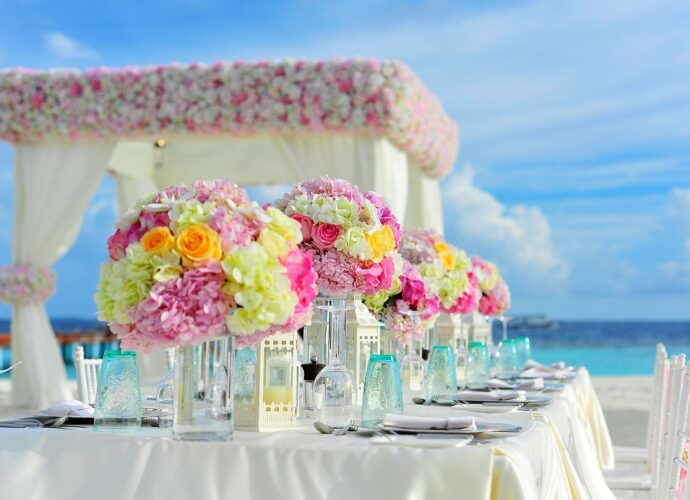 beach, wedding, reception